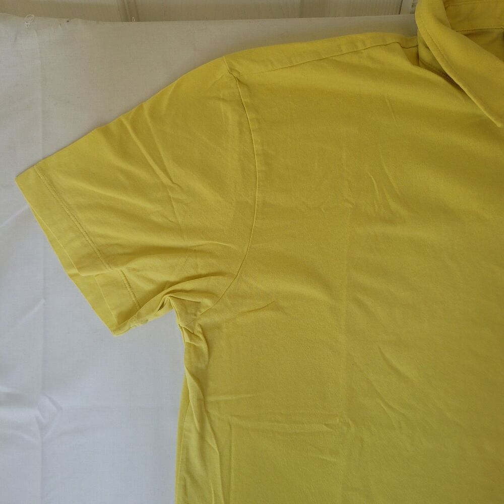 Patagonia Polo Shirt Mens XL Yellow Organic Cotton Short Sleeve Fish Logo - Picture 8 of 8